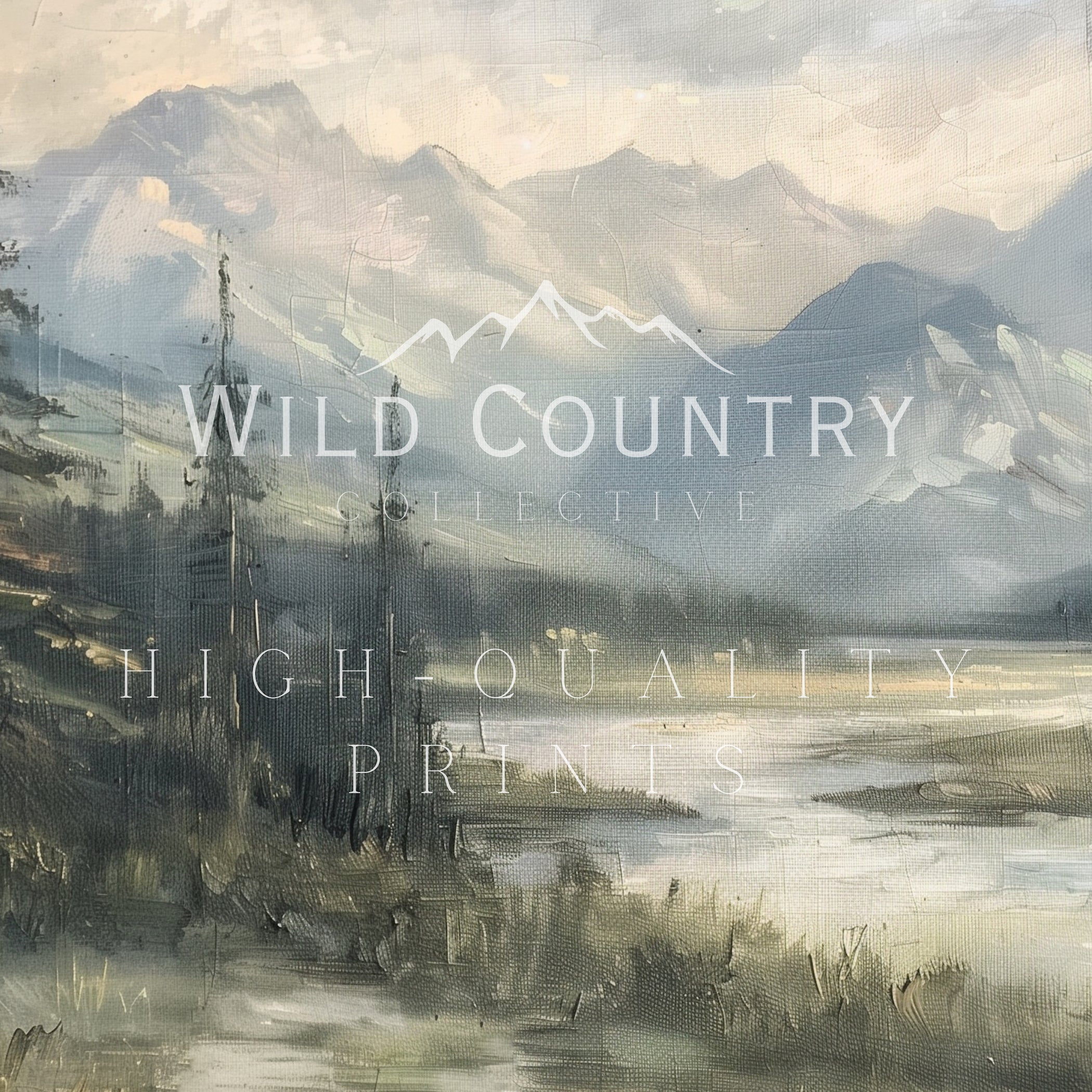 a serene landscape with mountains, a river, and a forest in the background.